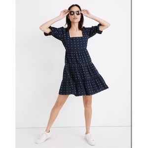 Madewell Navy Blue Polka Dot Dress